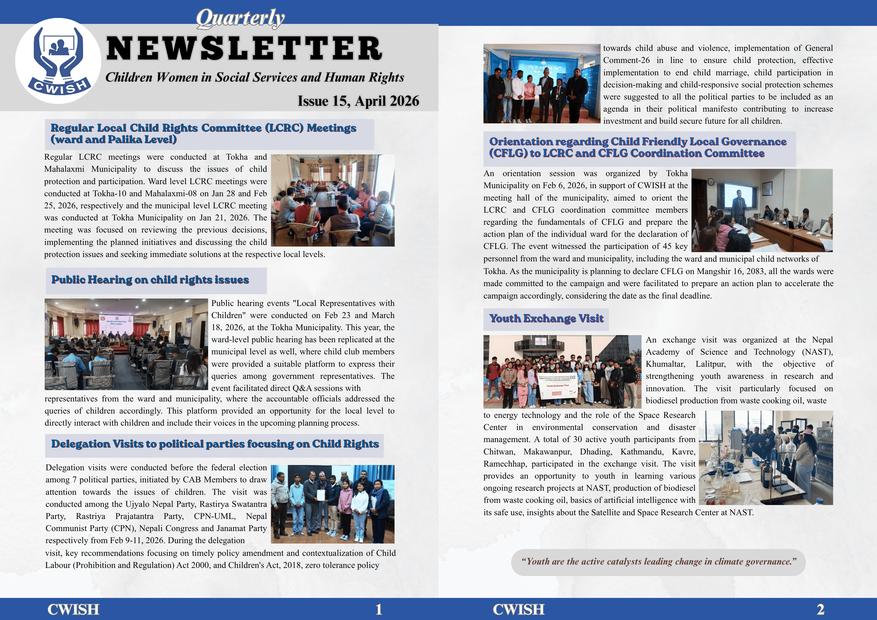 Quarterly  Newsletter Issue 15