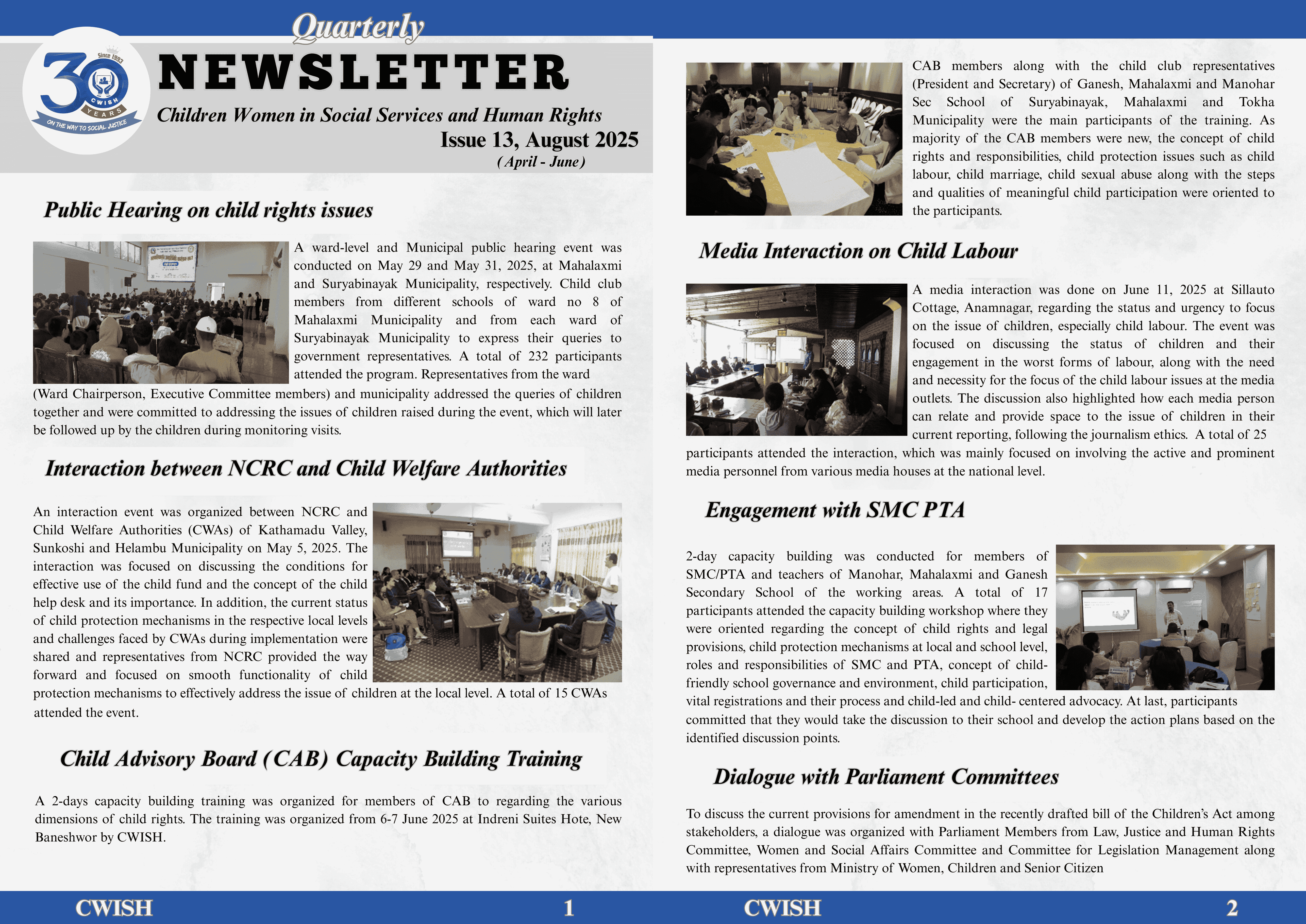 Quarterly Newsletter 13 Issue