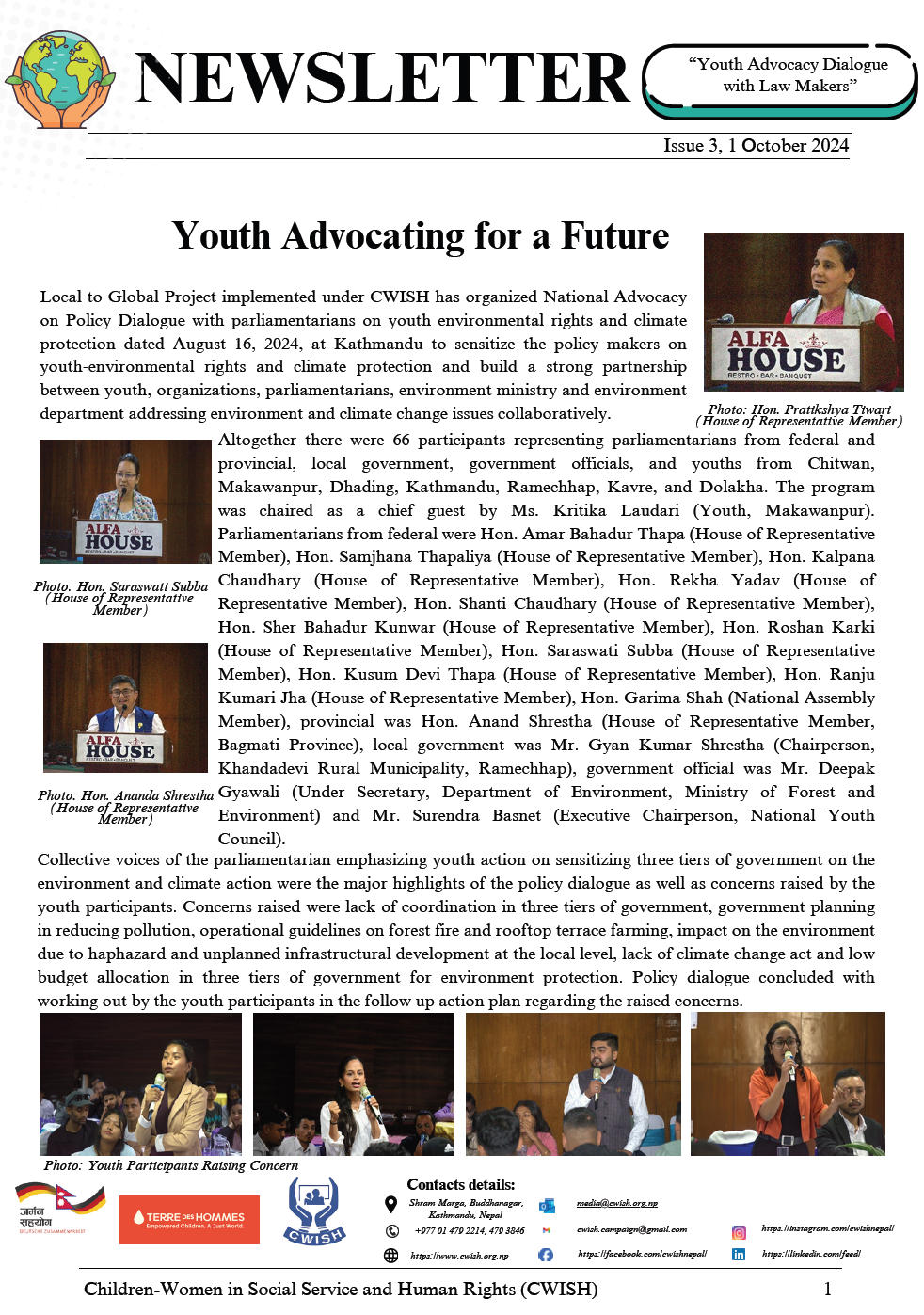 Newsletter on Environment and Climate Initiatives