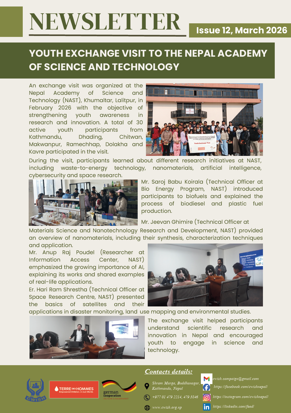 Newsletter on Environment and Climate Initiatives